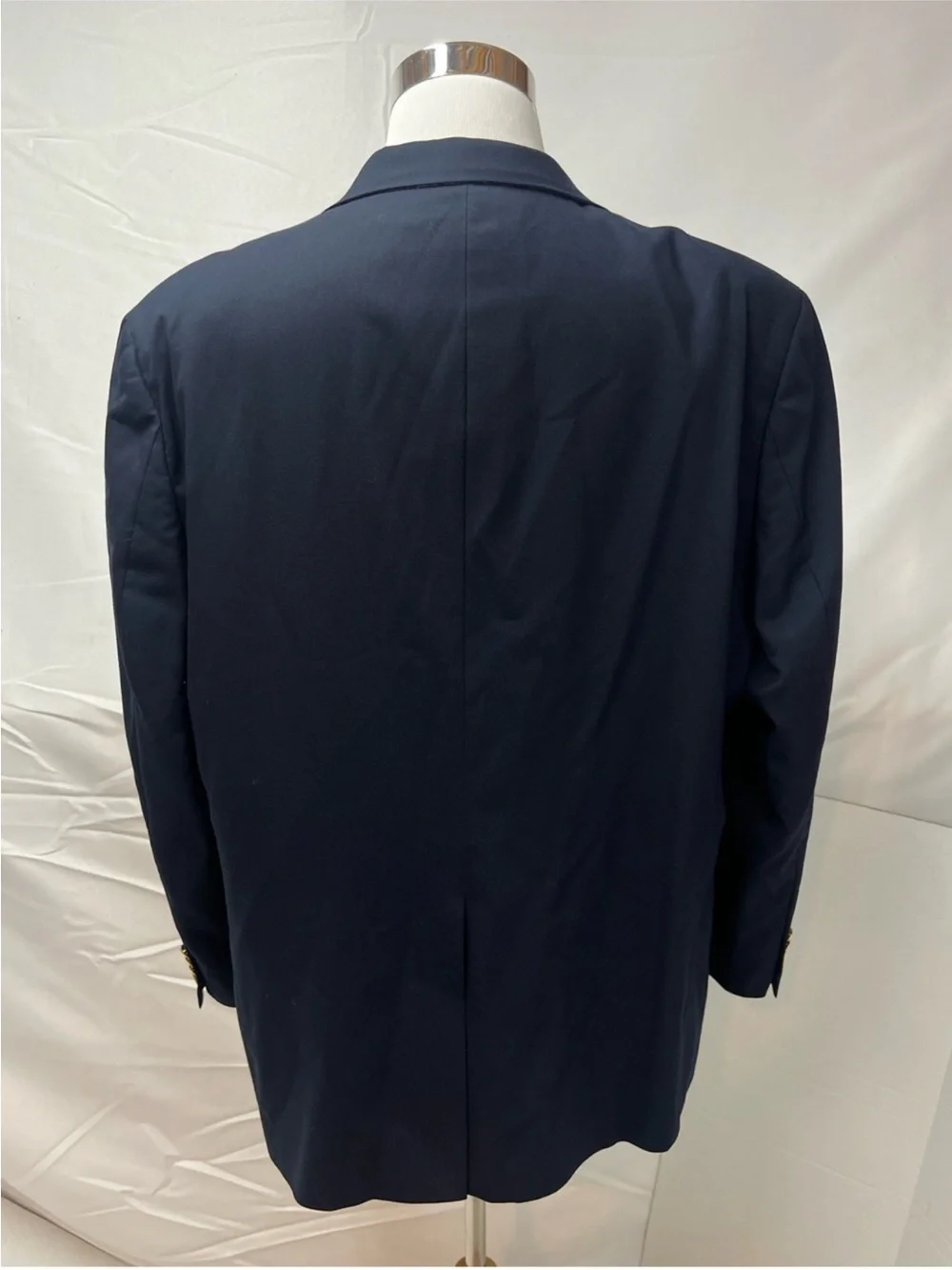 Hart Schaffner Marx Men's 44R Navy Blue Gold Button Blazer Jacket Sport Coat